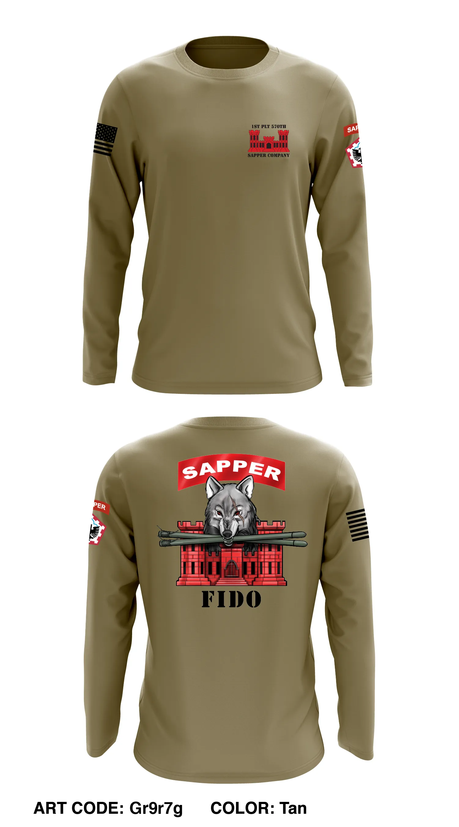 1st PLT 570th Sapper Company Store 1 Core Men's LS Performance Tee - Gr9r7g