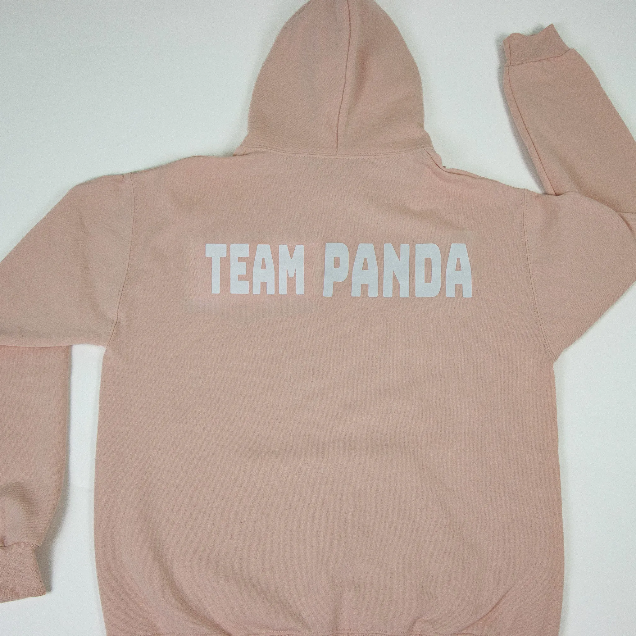 3D Puff Tired Panda Logo Hoodie (Light Rose Gold)