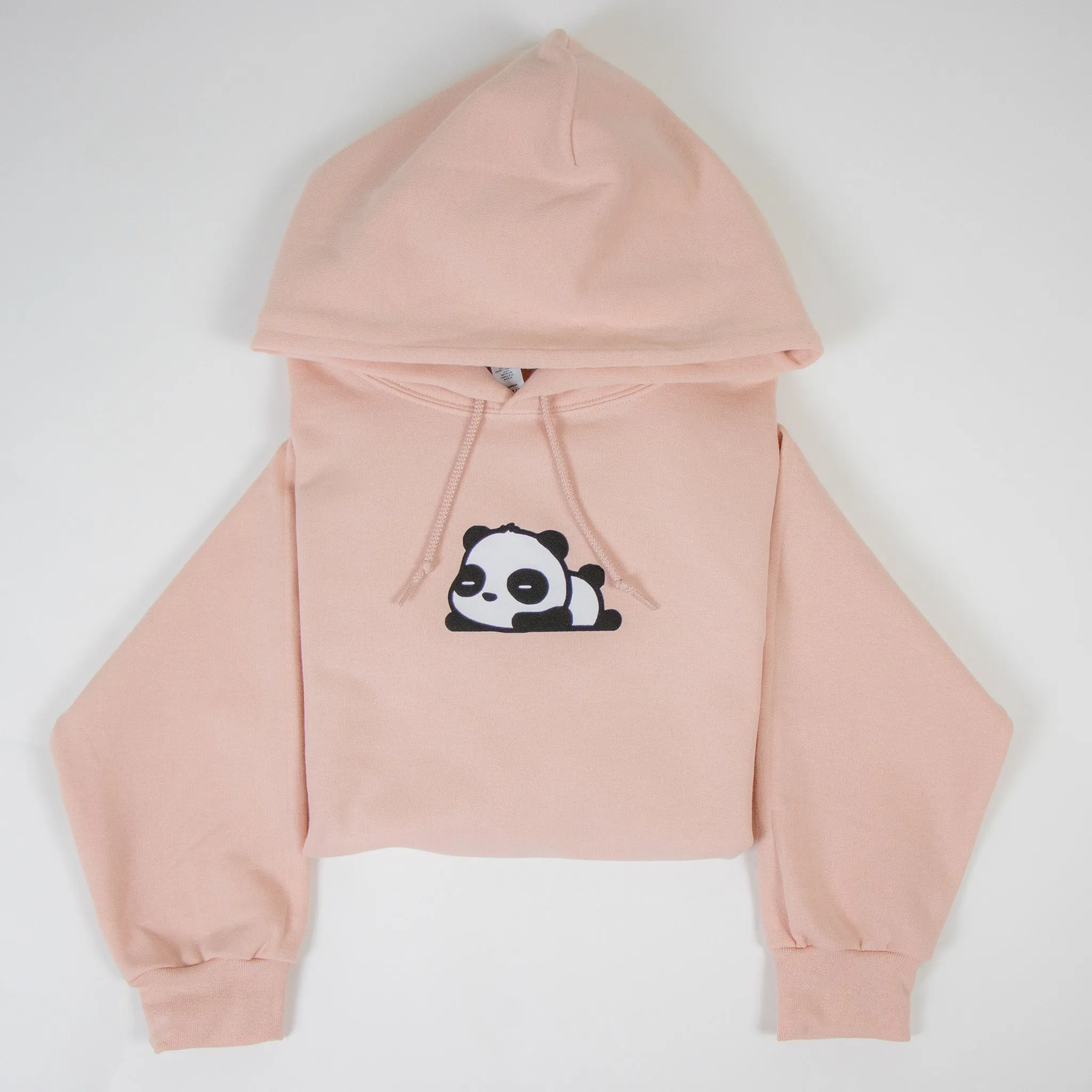 3D Puff Tired Panda Logo Hoodie (Light Rose Gold)