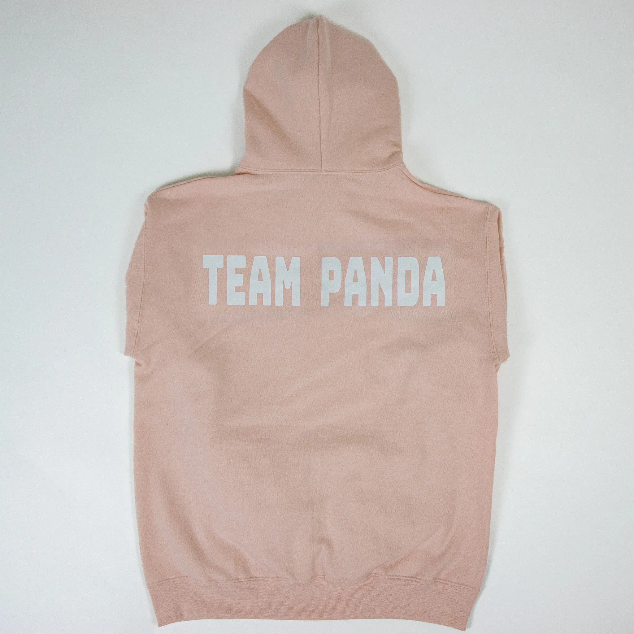 3D Puff Tired Panda Logo Hoodie (Light Rose Gold)