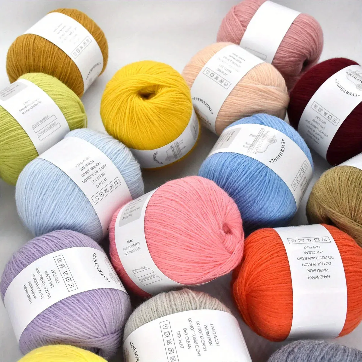 6pcs Merino Wool Silk Yarn For Knitting And Crocheting Scarves, Hats, Sweaters, Shawls, Cardigans, And Gloves Soft 1.76oz/pc