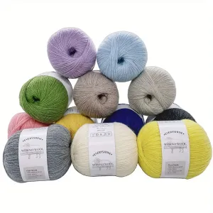6pcs Merino Wool Silk Yarn For Knitting And Crocheting Scarves, Hats, Sweaters, Shawls, Cardigans, And Gloves Soft 1.76oz/pc