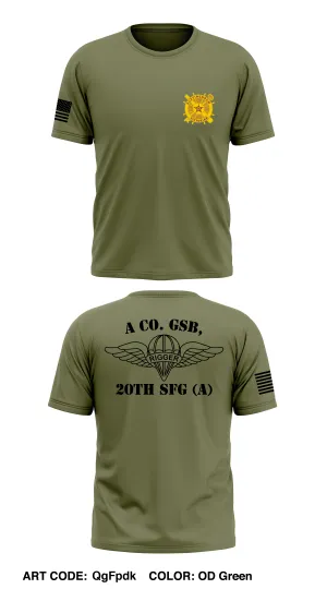 A Co. GSB, 20th SFG (A) Store 1 Core Men's SS Performance Tee - QgFpdk