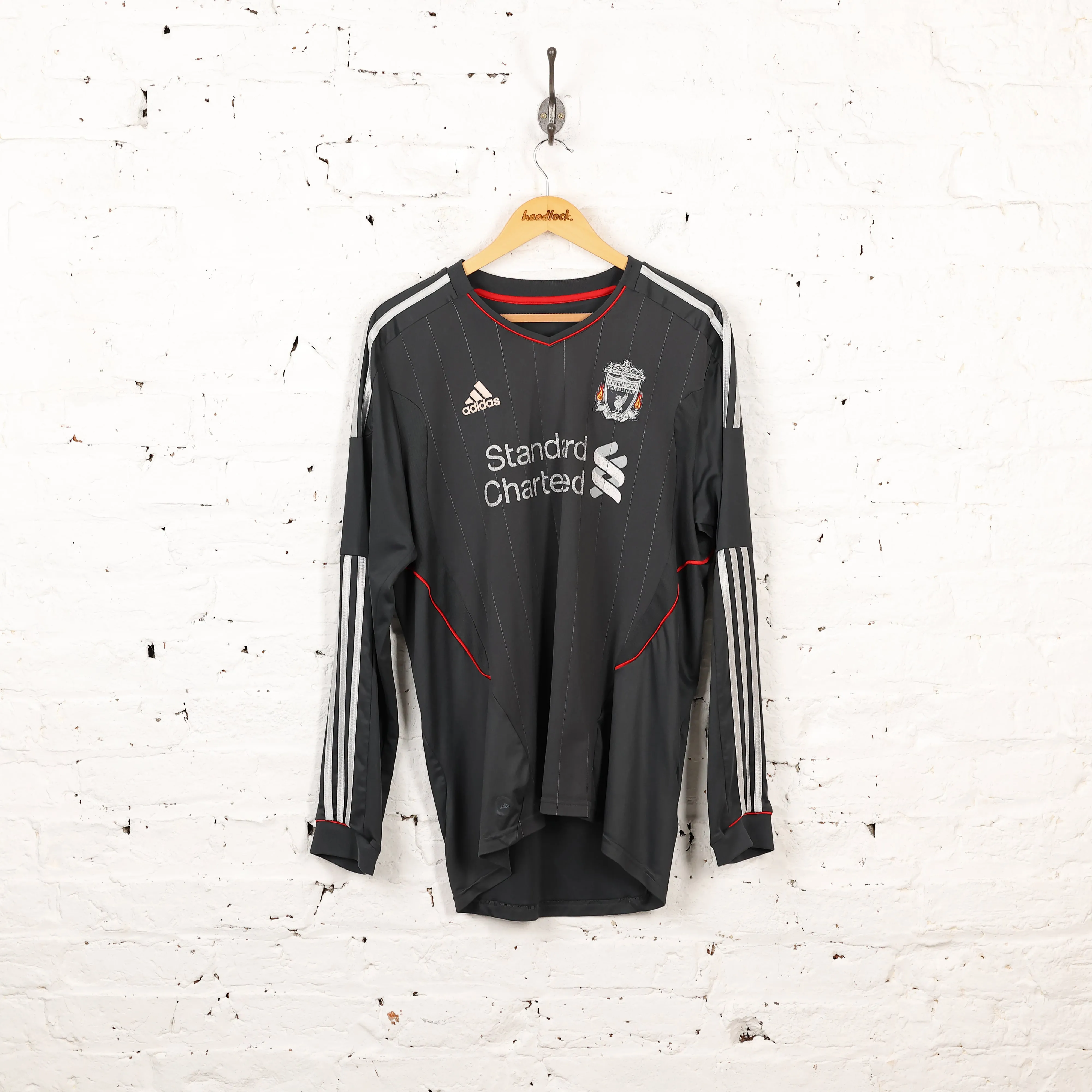 Adidas Liverpool 2001 Suarez Long Sleeve Away Football Shirt - Grey - L