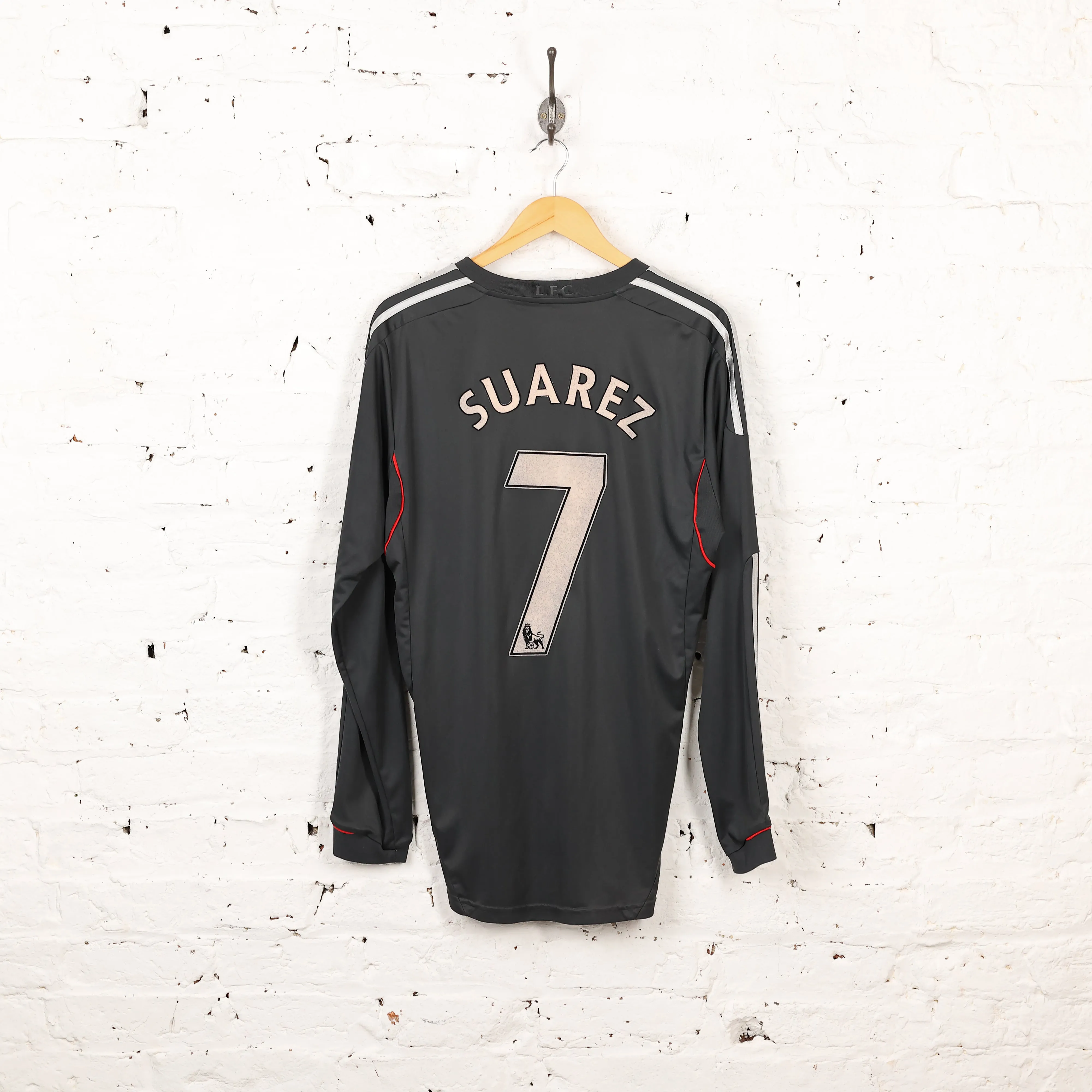 Adidas Liverpool 2001 Suarez Long Sleeve Away Football Shirt - Grey - L