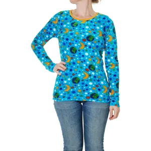 Adult's Mother Earth Blue Velour Long Sleeve Shirt