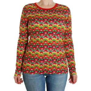 Adult's Radish Stripe - Poppy Red Long Sleeve Shirt