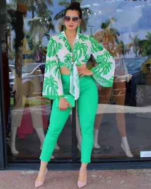 All Around You Mid Rise Pants Emerald Green
