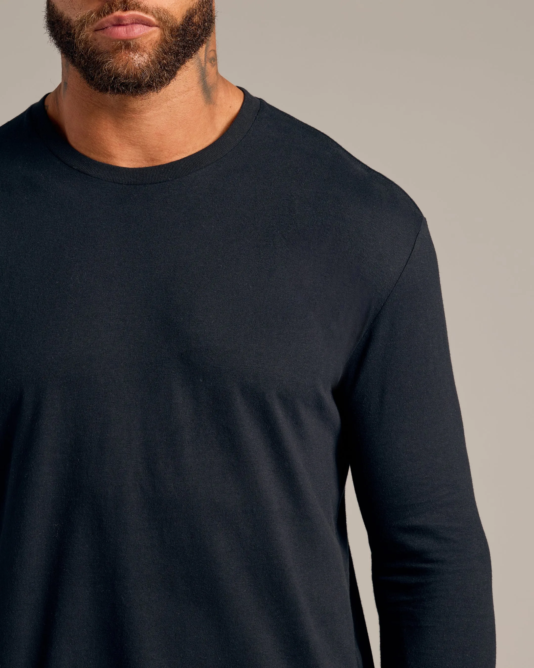 All Black Long Sleeve Crew Neck 6-Pack
