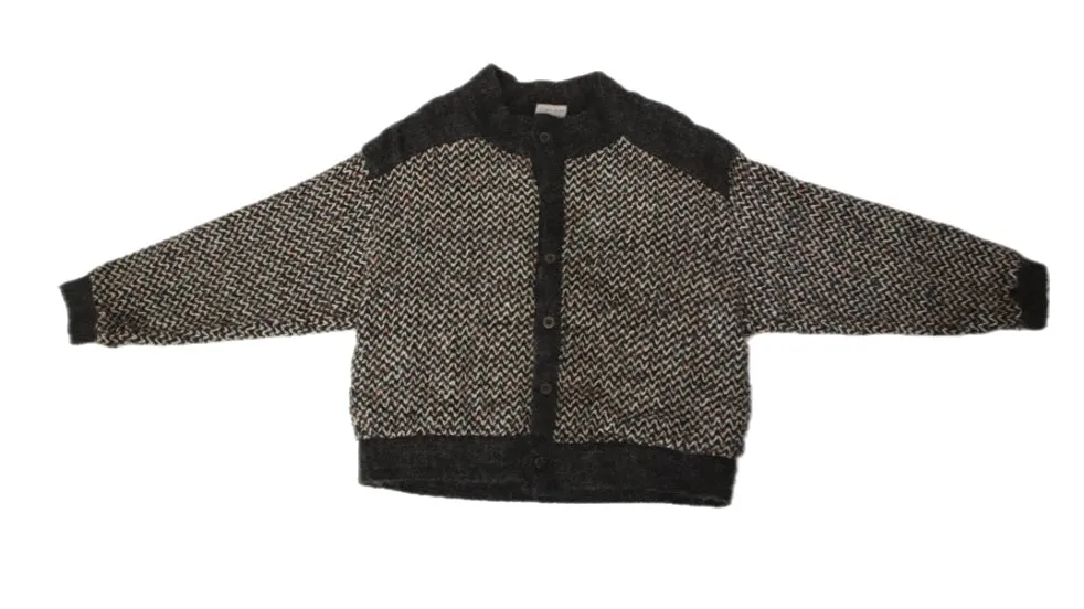 Allen Wah Wool & Chenille Chevron Cardigan