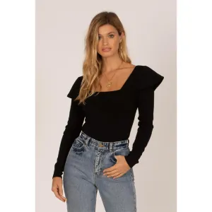 Amuse Society Womens Anita Long Sleeve Knit Bodysuit