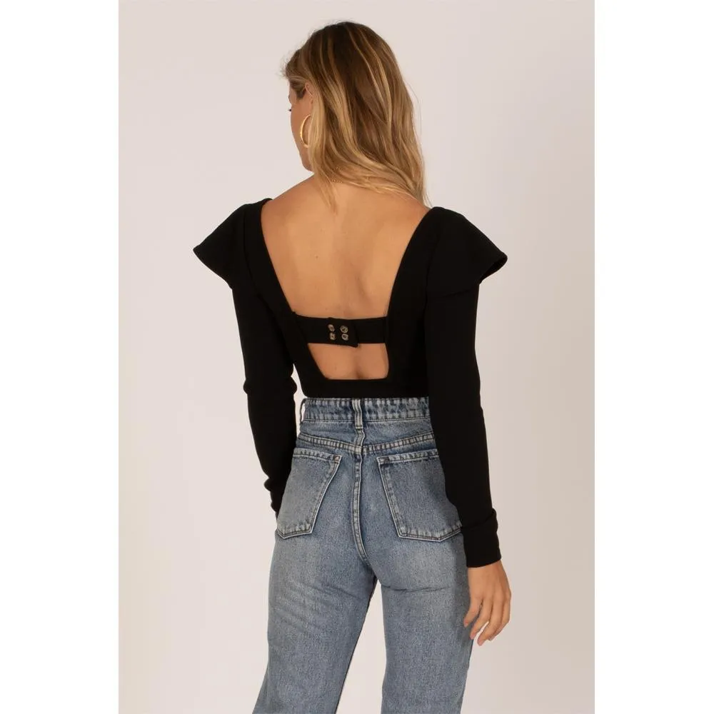 Amuse Society Womens Anita Long Sleeve Knit Bodysuit