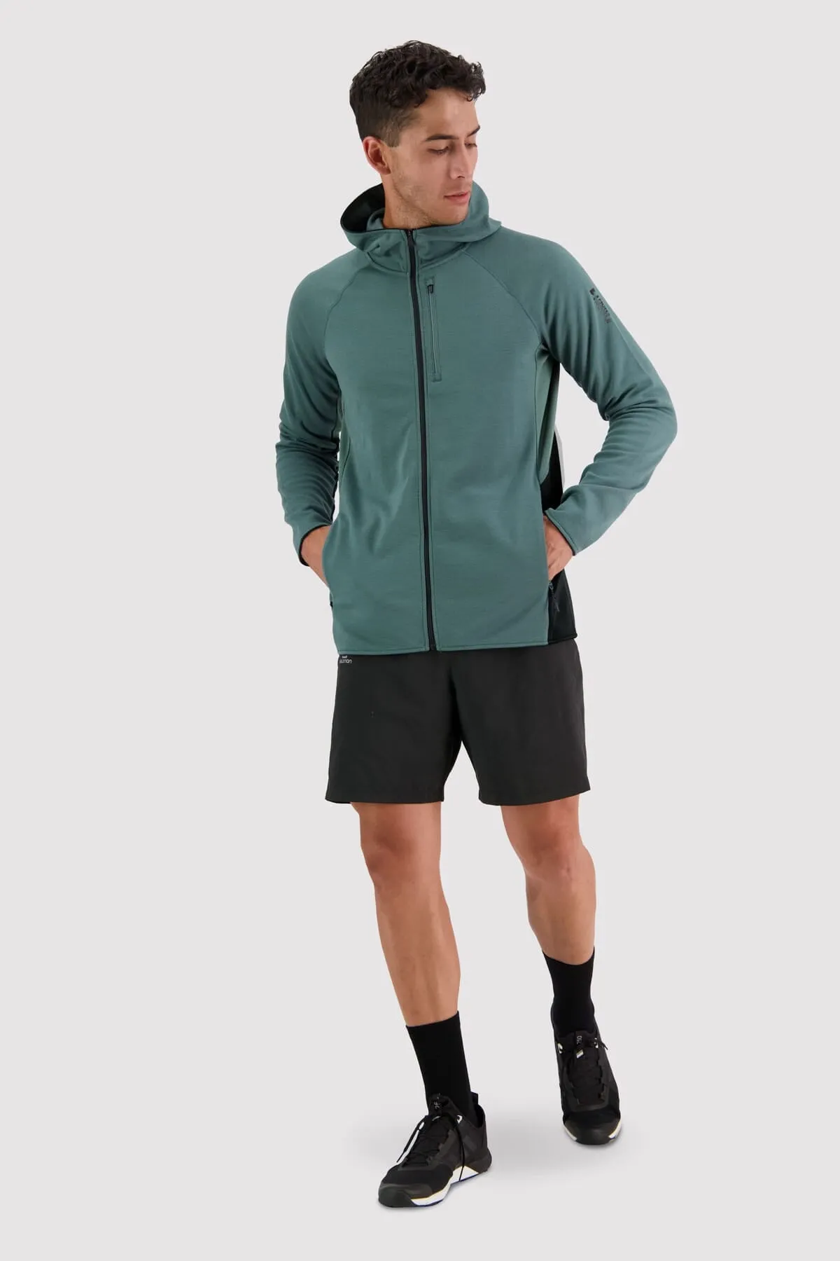 Approach Merino Gridlock Hood - Burnt Sage