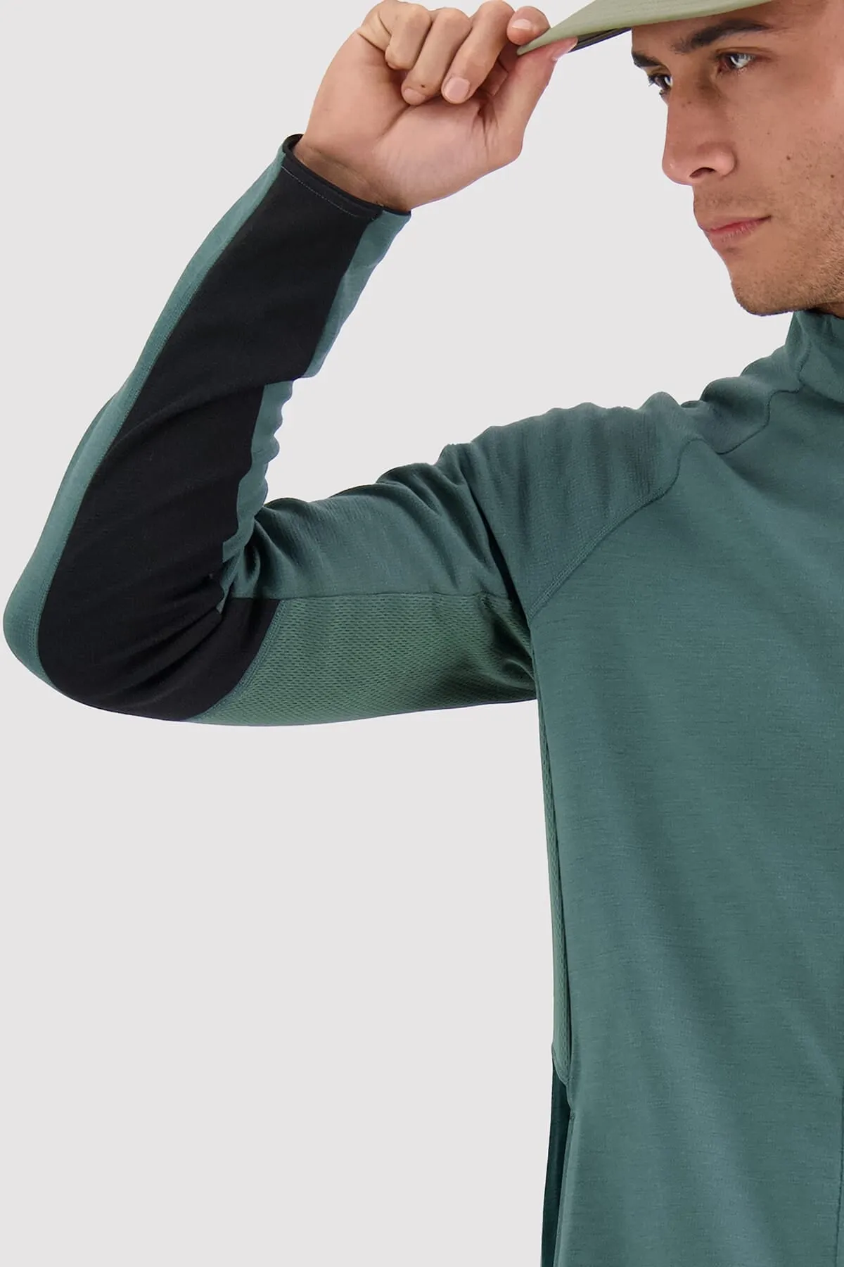 Approach Merino Gridlock Hood - Burnt Sage