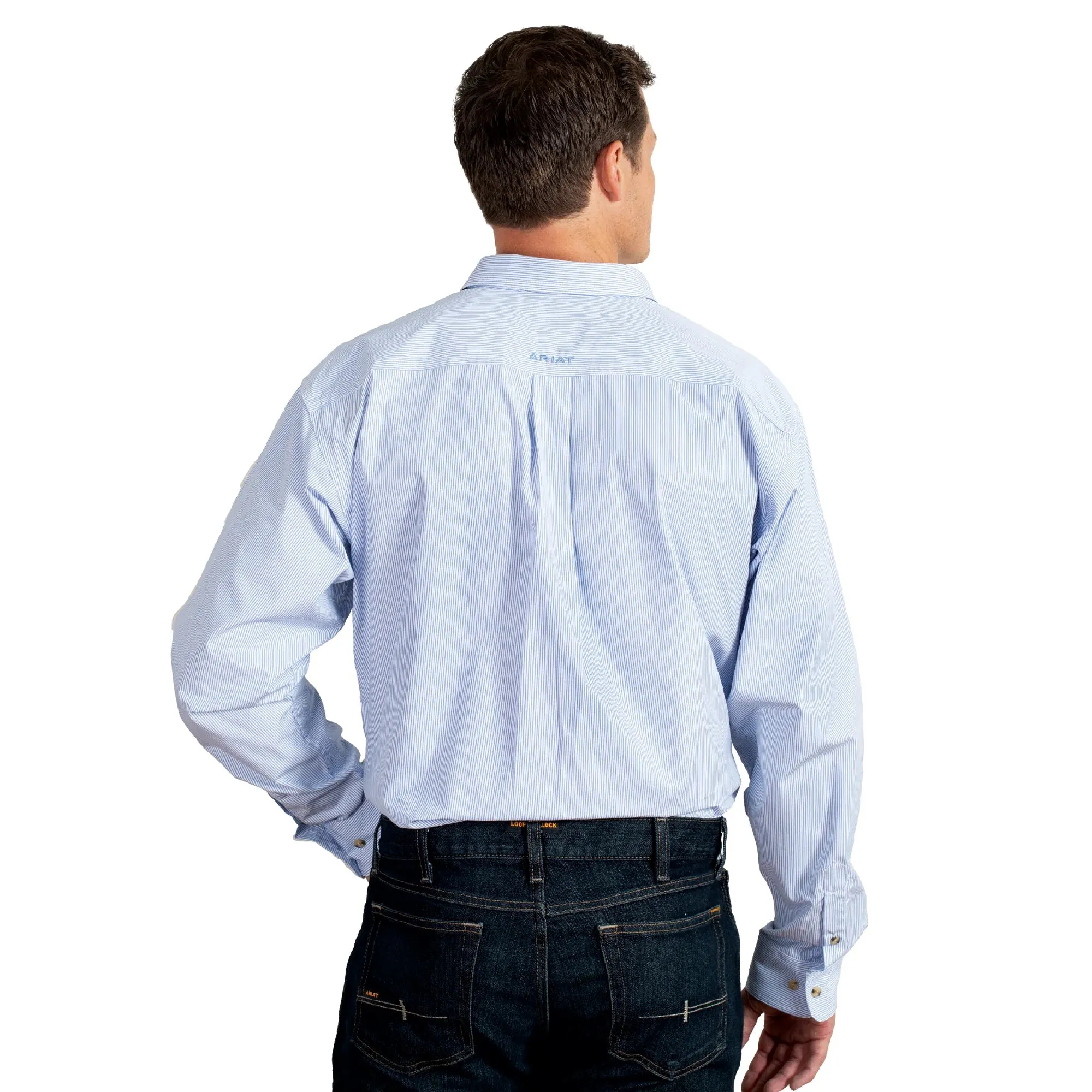 Ariat Mens Pro Series Cliff LS Shirt Light Blue
