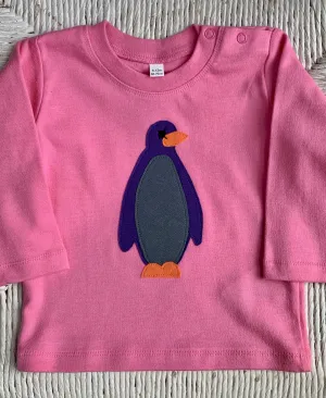 Baby Penguin - Long Sleeved T-shirt - Pink
