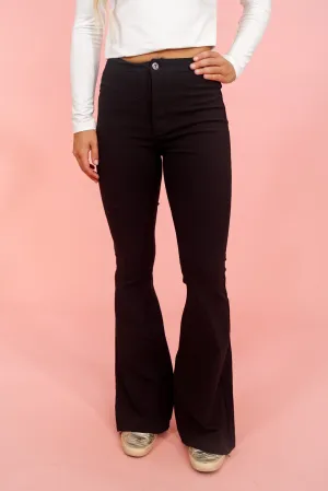 Black High Waist Super Stretch Flare Jeans