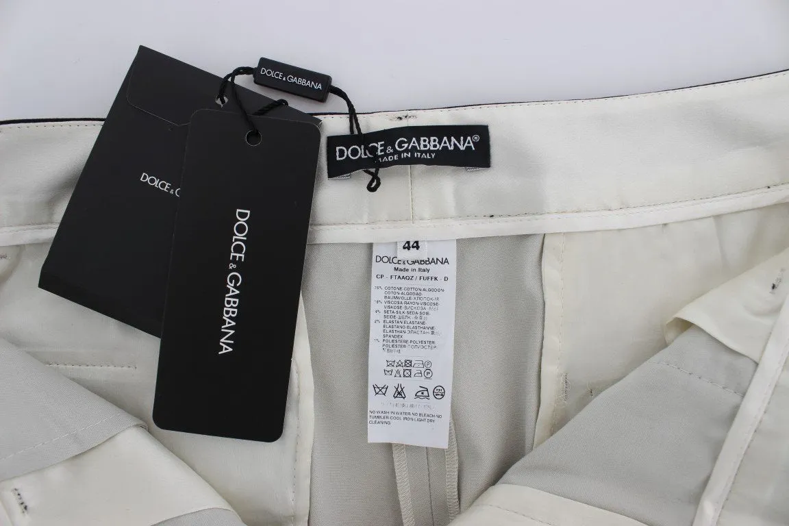 Black White Torero Stretch Capris Pants