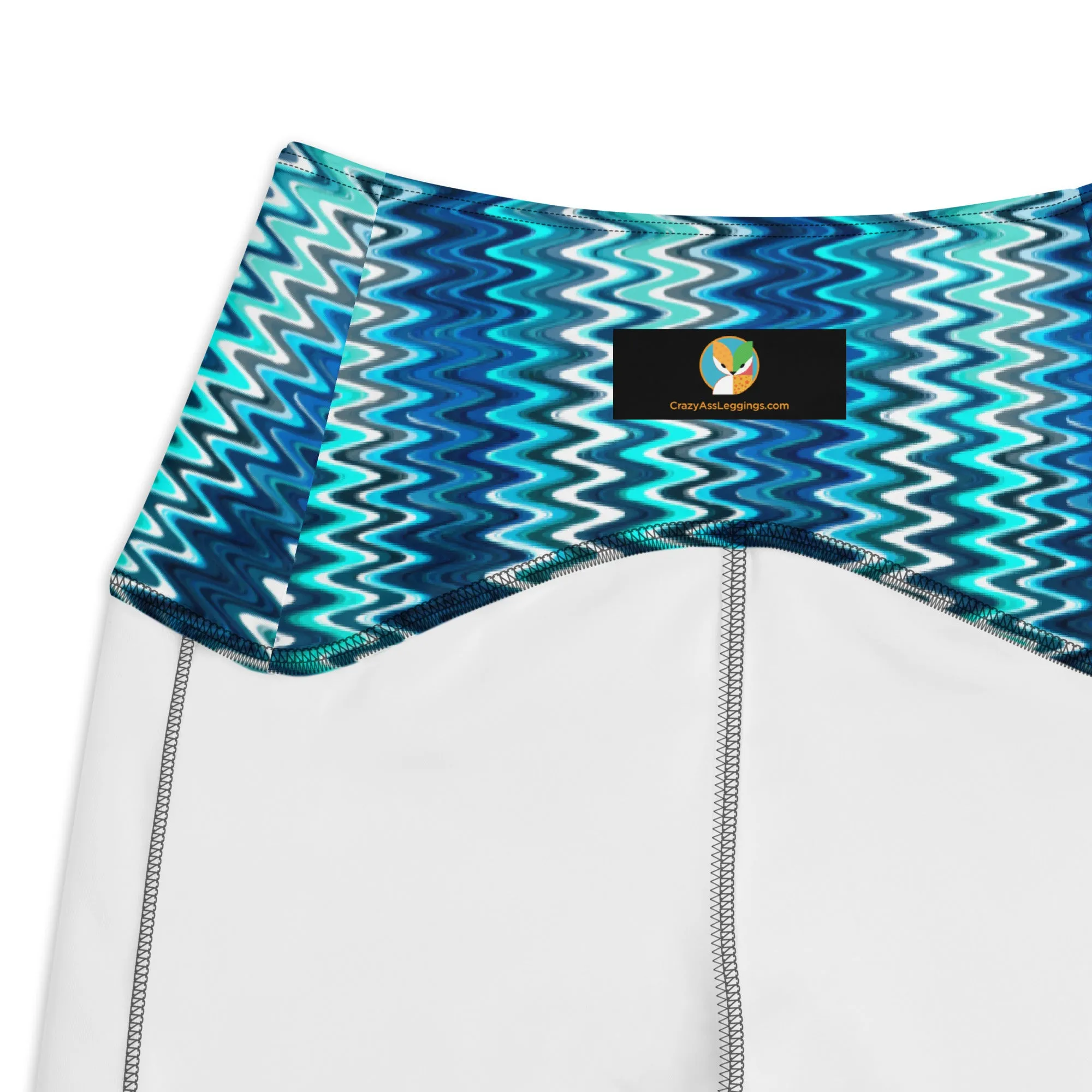 Blue and Black Splotches Leggings with pockets
