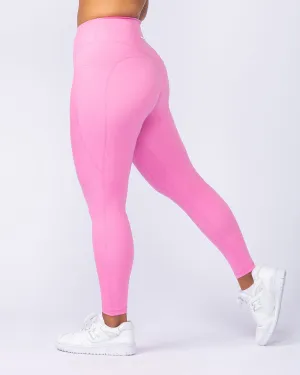 Booty Shaper Pocket Ankle Length Leggings - Hollywood Pink