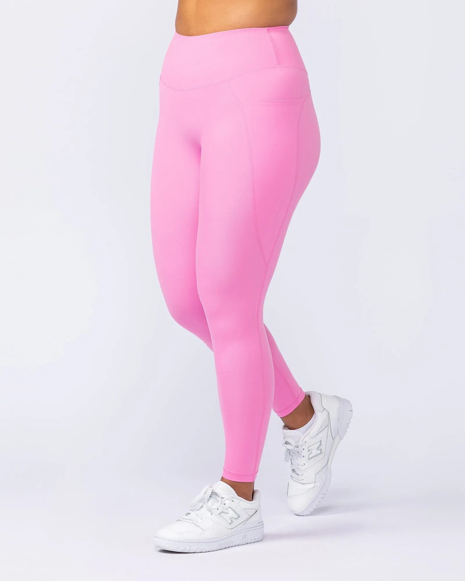 Booty Shaper Pocket Ankle Length Leggings - Hollywood Pink