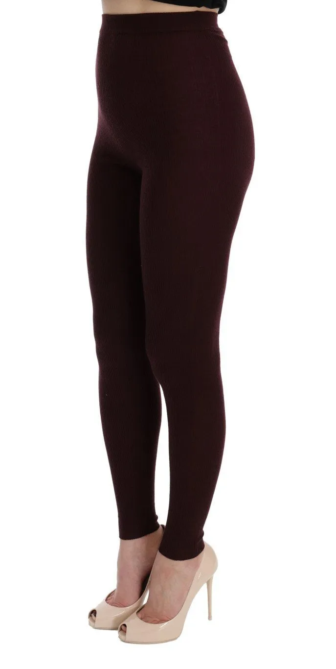 Bordeaux Cashmere Stretch Tights
