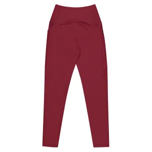 Burgundy Leggings with pockets