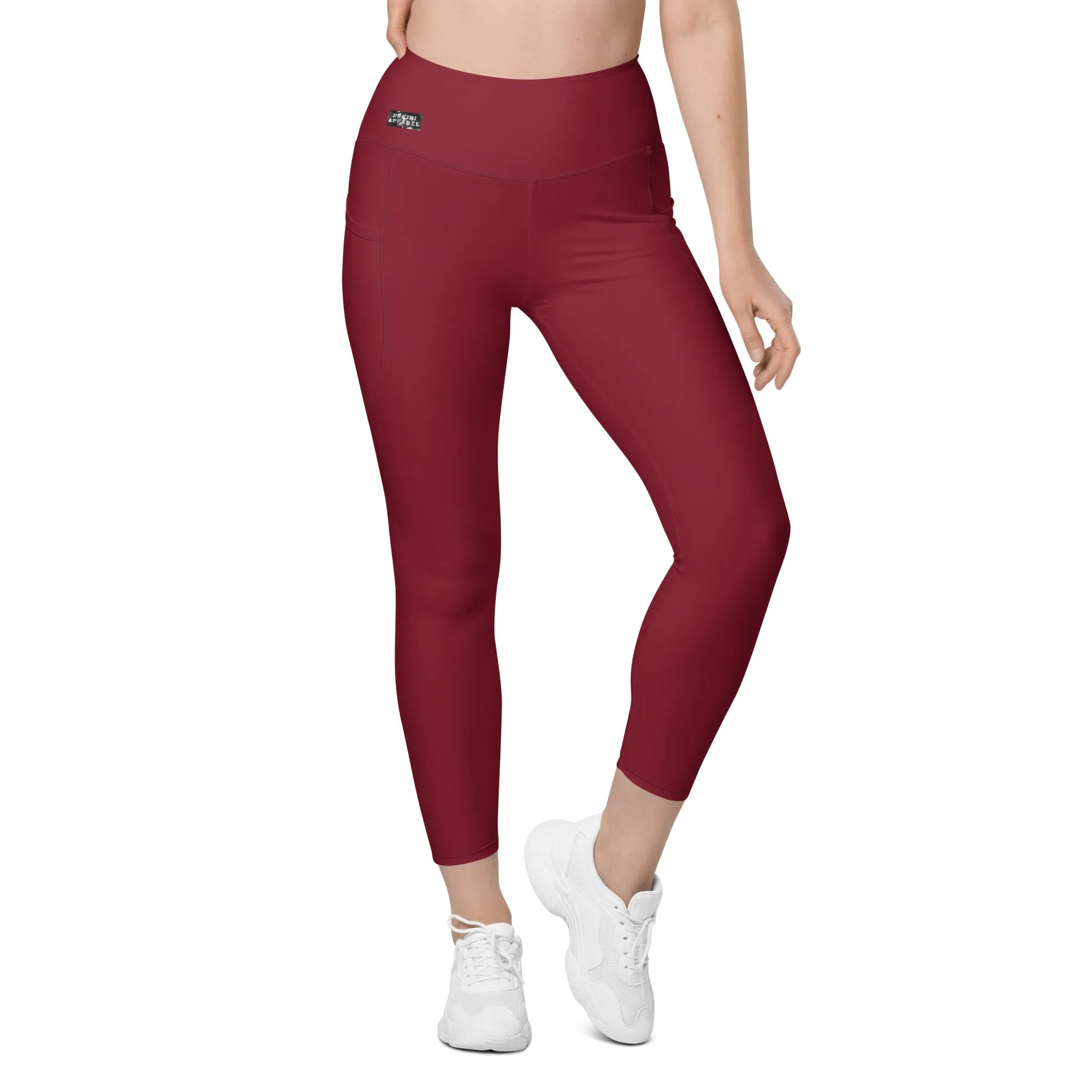 Burgundy Leggings with pockets