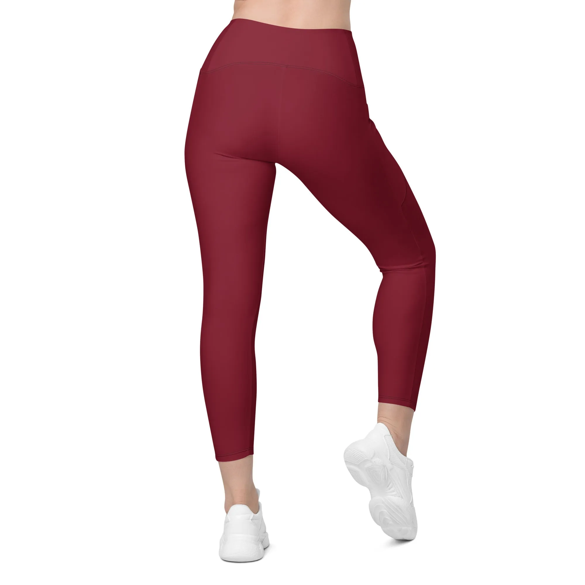 Burgundy Leggings with pockets