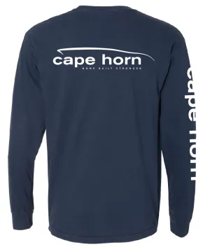 Cape Horn Long Sleeve Cotton Shirt - Navy Blue