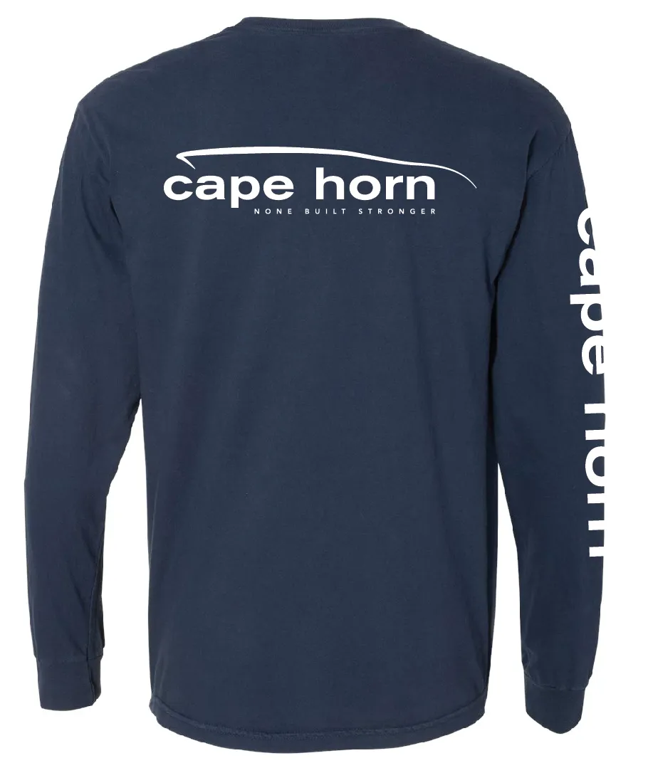 Cape Horn Long Sleeve Cotton Shirt - Navy Blue