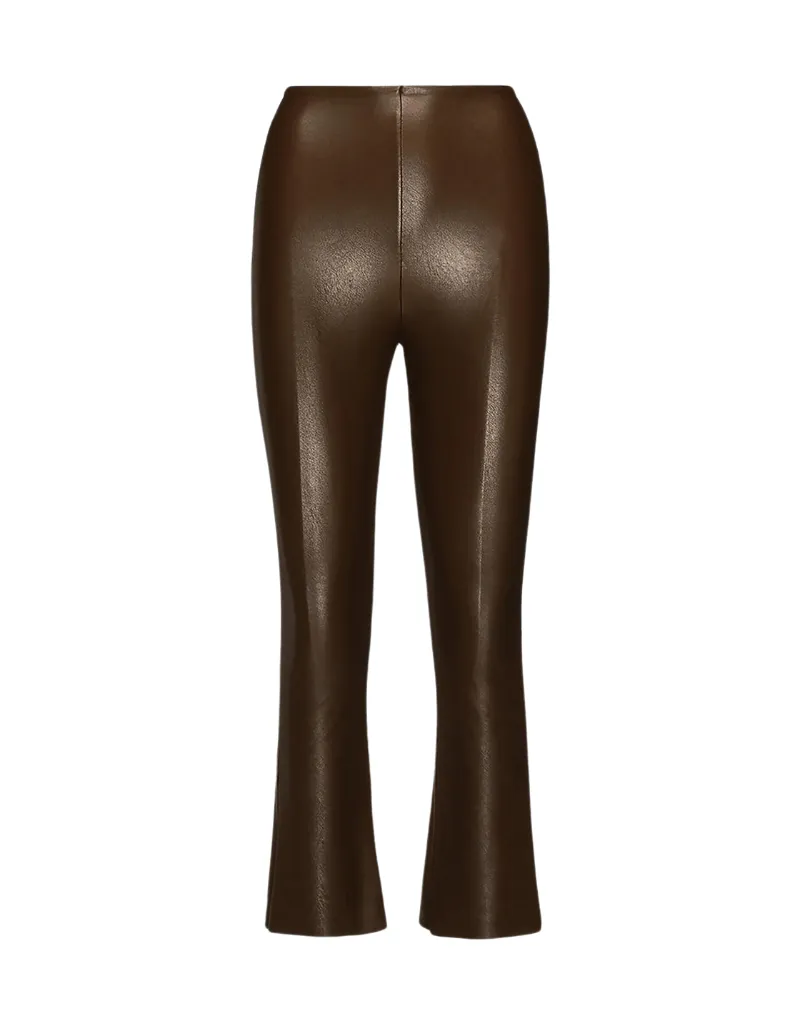 Commando Faux Leather Cropped Flare in Cadet