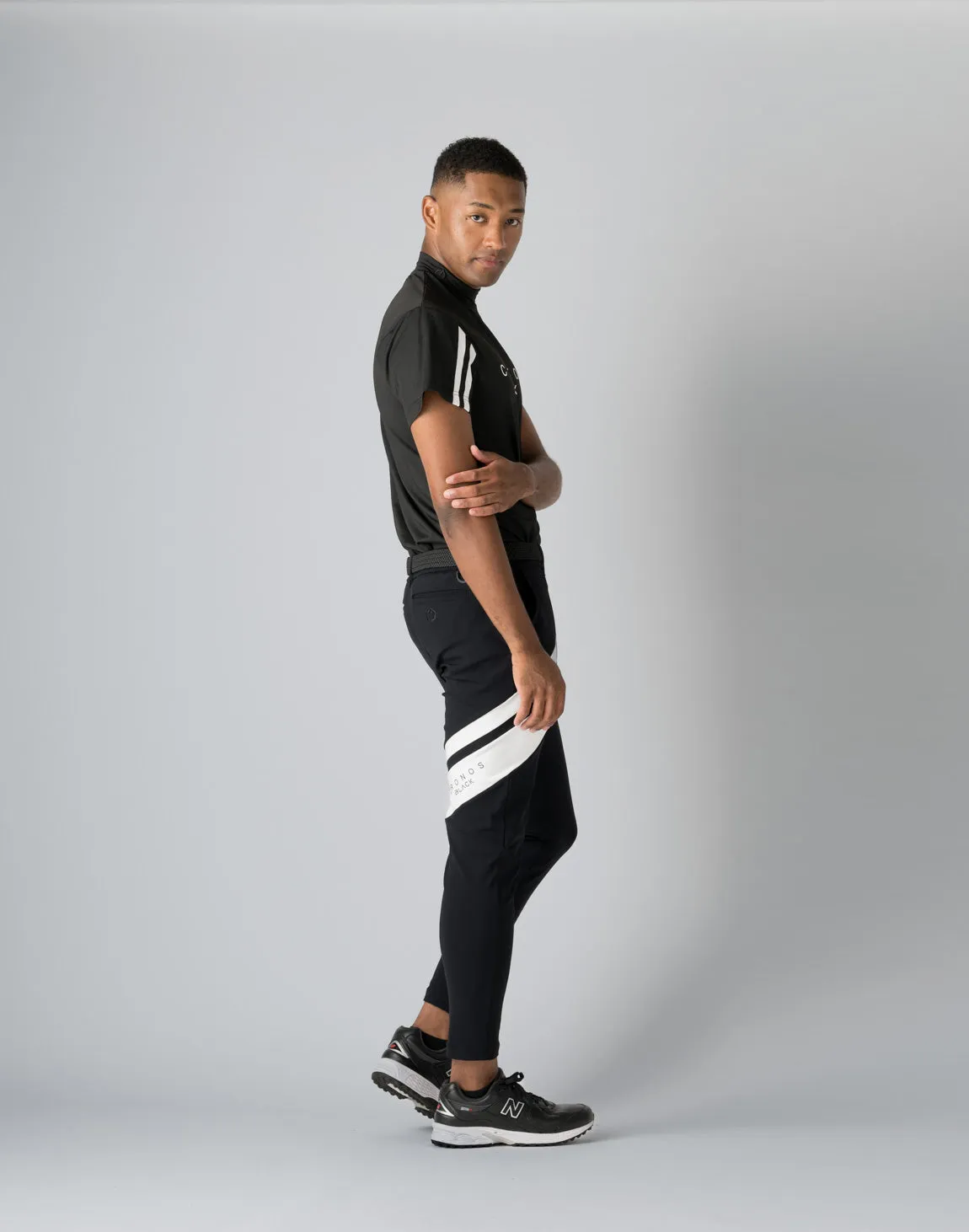 CRONOS BLACK STRETCH PANTS【BLACK×WHITE】