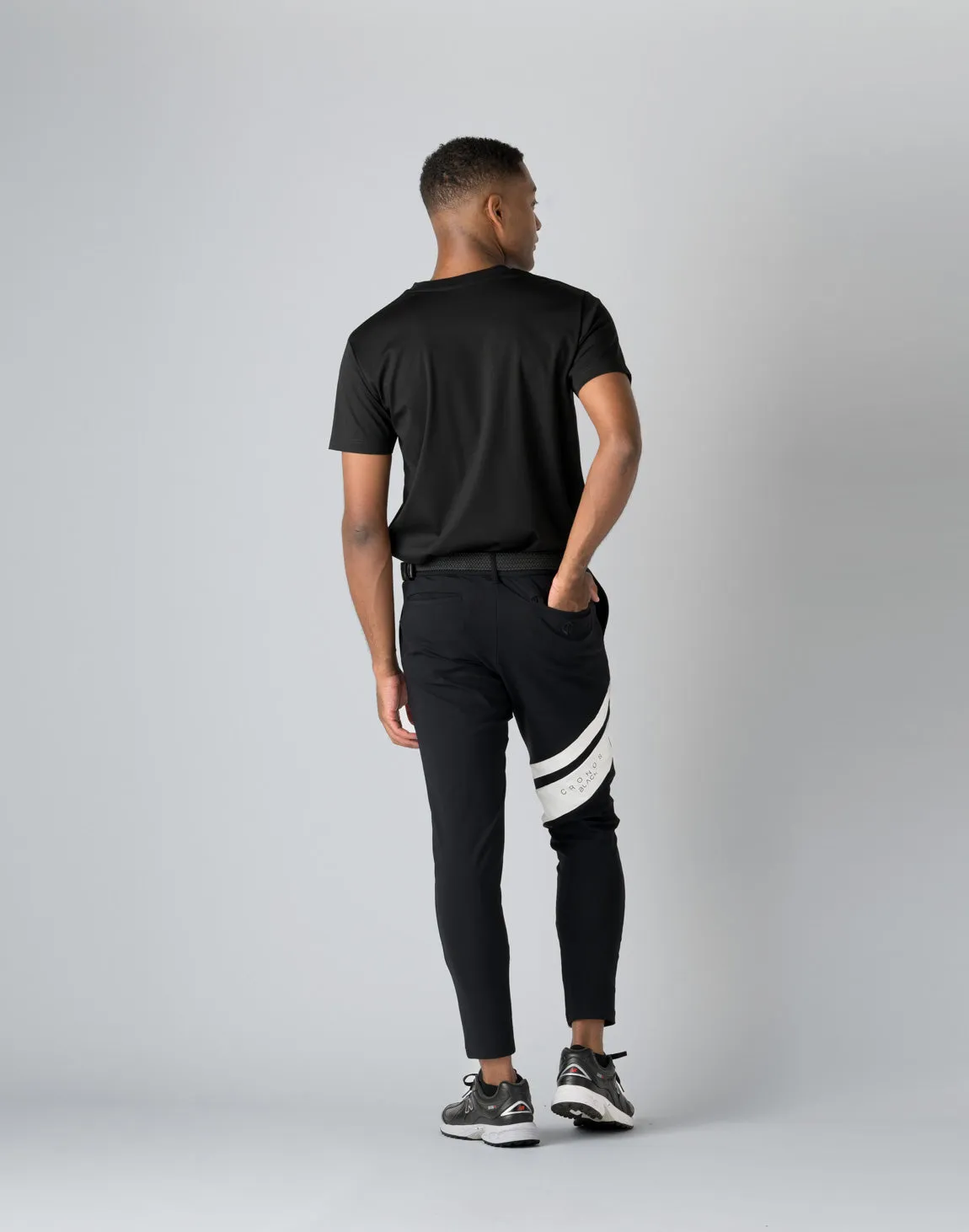 CRONOS BLACK STRETCH PANTS【BLACK×WHITE】