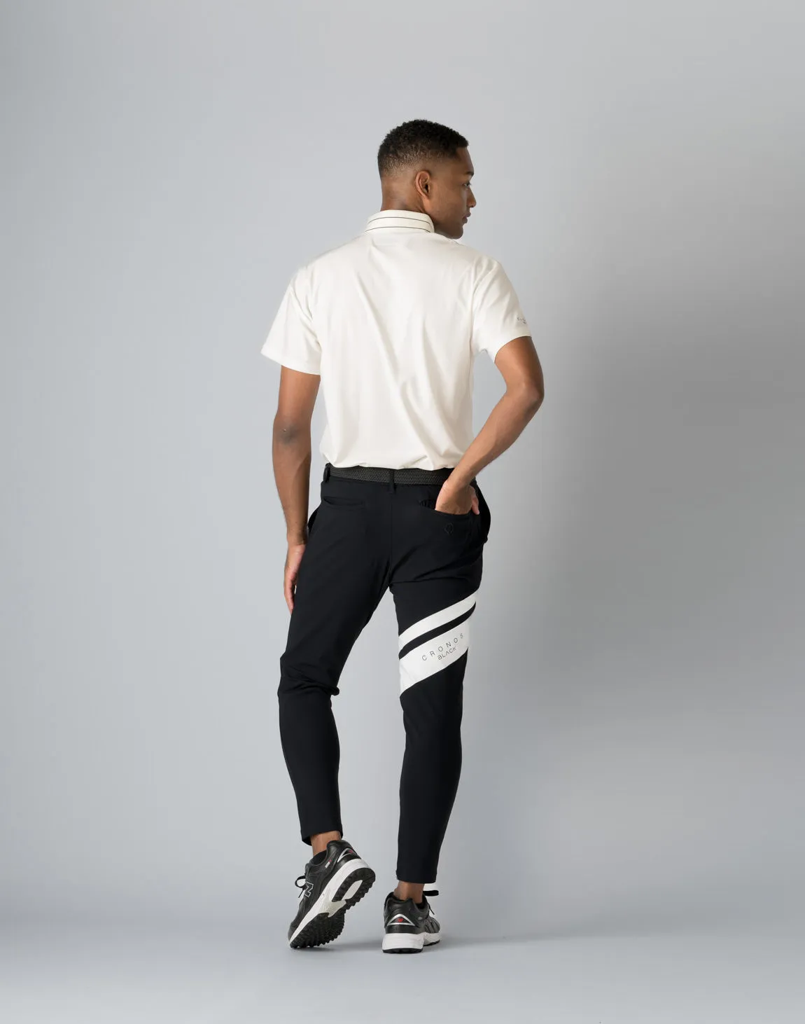 CRONOS BLACK STRETCH PANTS【BLACK×WHITE】