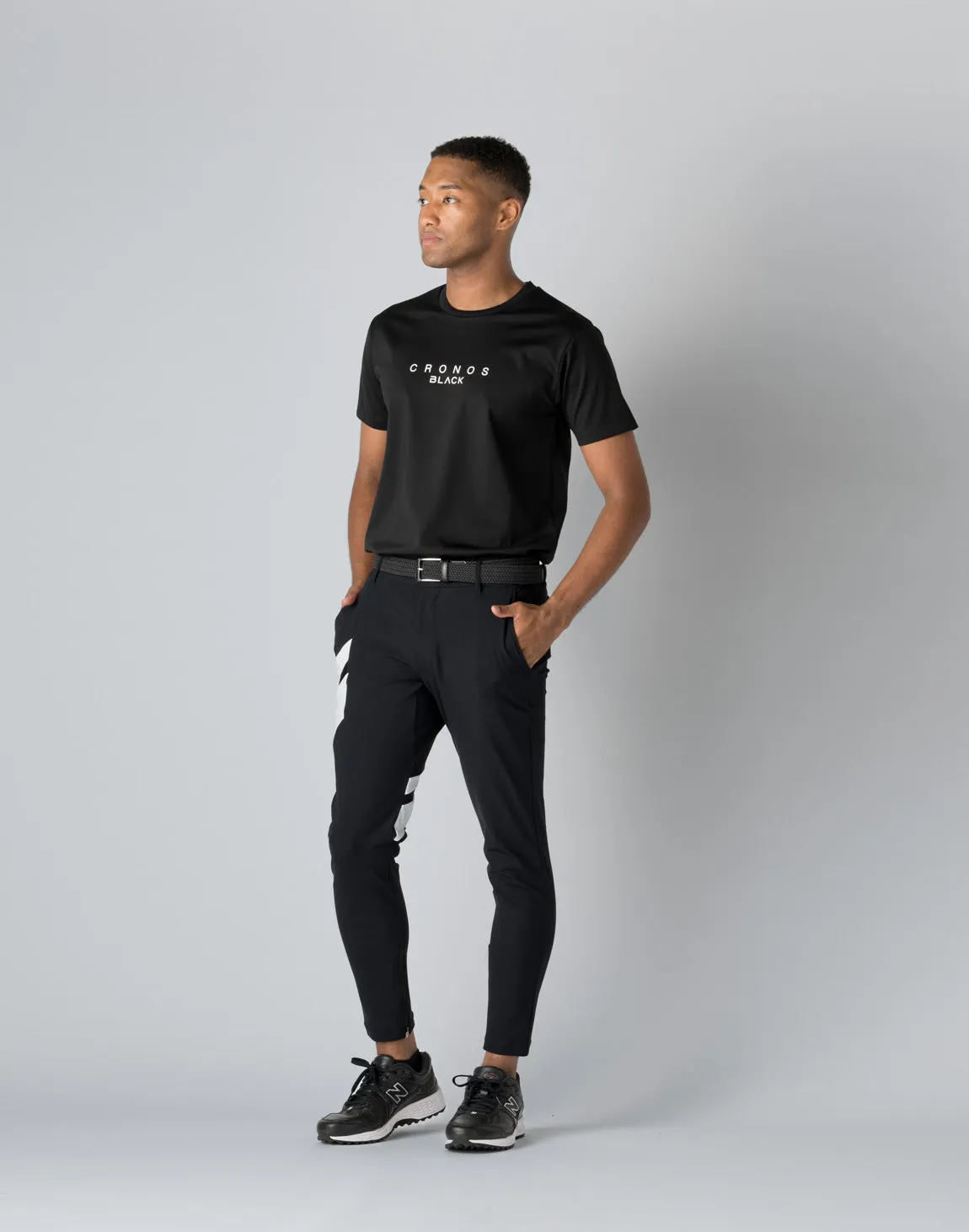 CRONOS BLACK STRETCH PANTS【BLACK×WHITE】