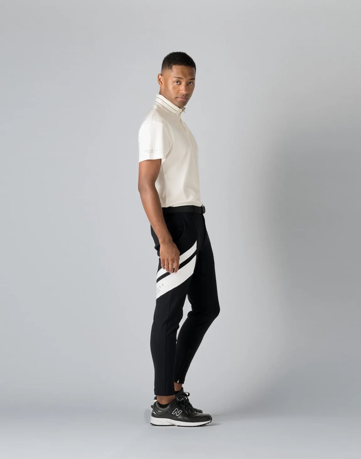 CRONOS BLACK STRETCH PANTS【BLACK×WHITE】