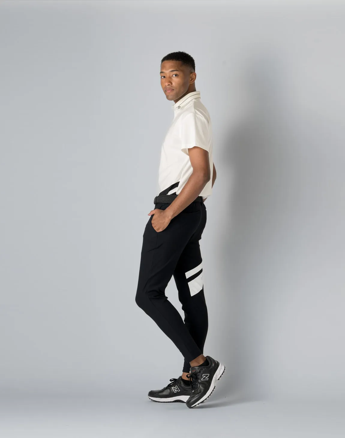 CRONOS BLACK STRETCH PANTS【BLACK×WHITE】
