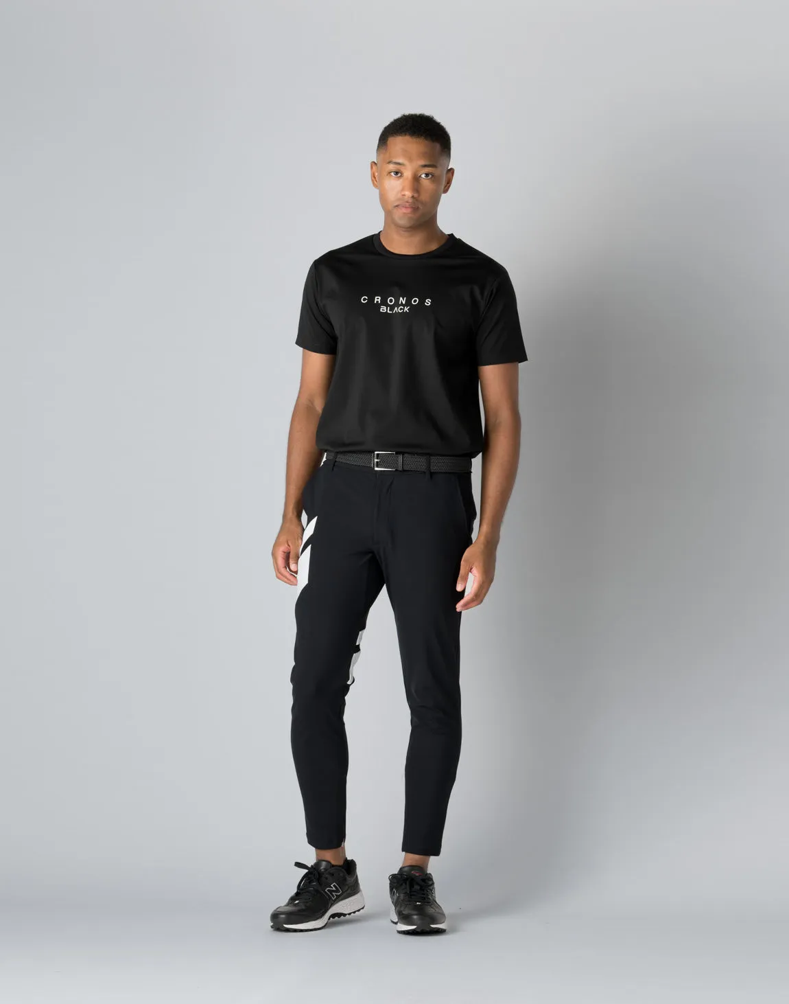 CRONOS BLACK STRETCH PANTS【BLACK×WHITE】