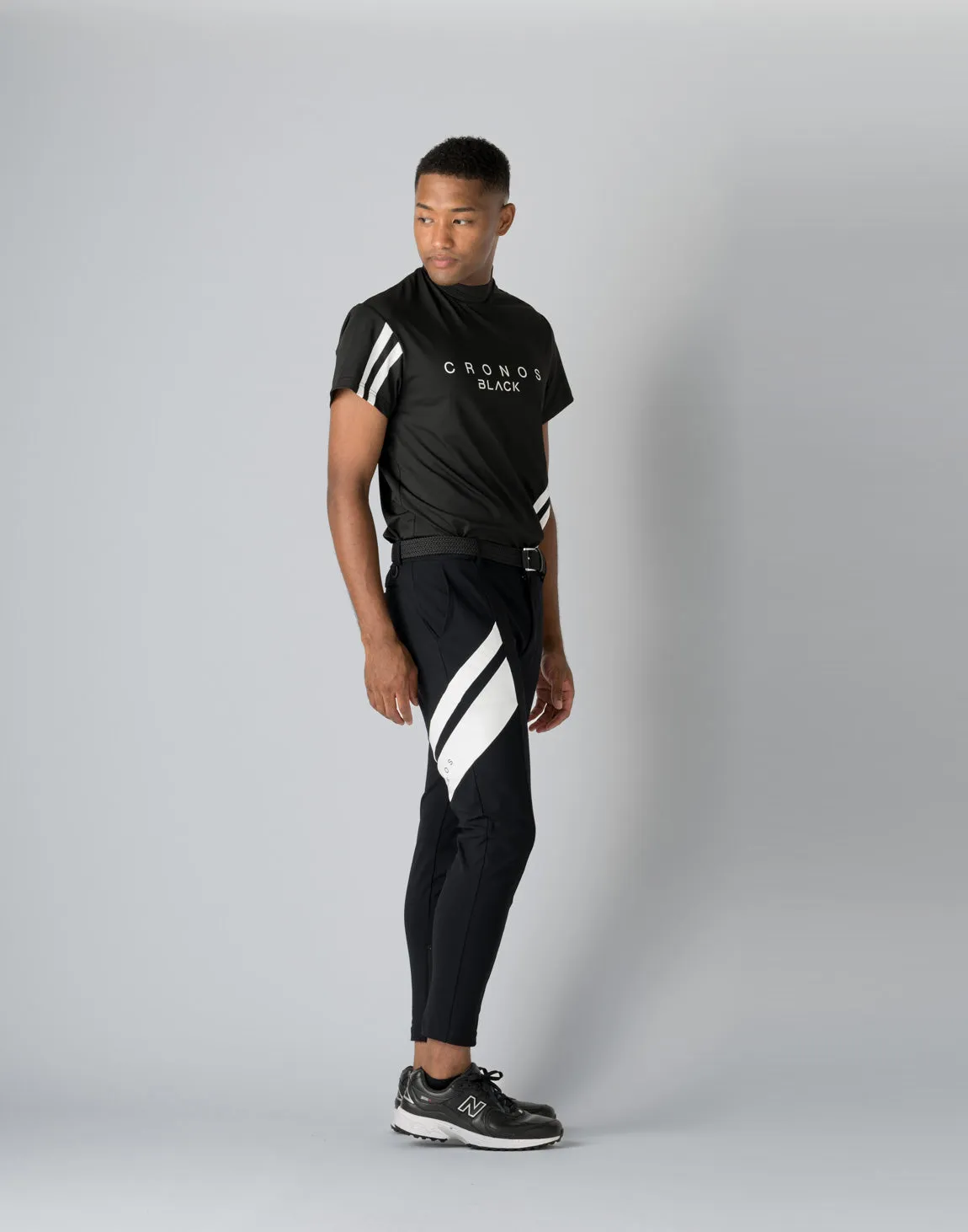 CRONOS BLACK STRETCH PANTS【BLACK×WHITE】