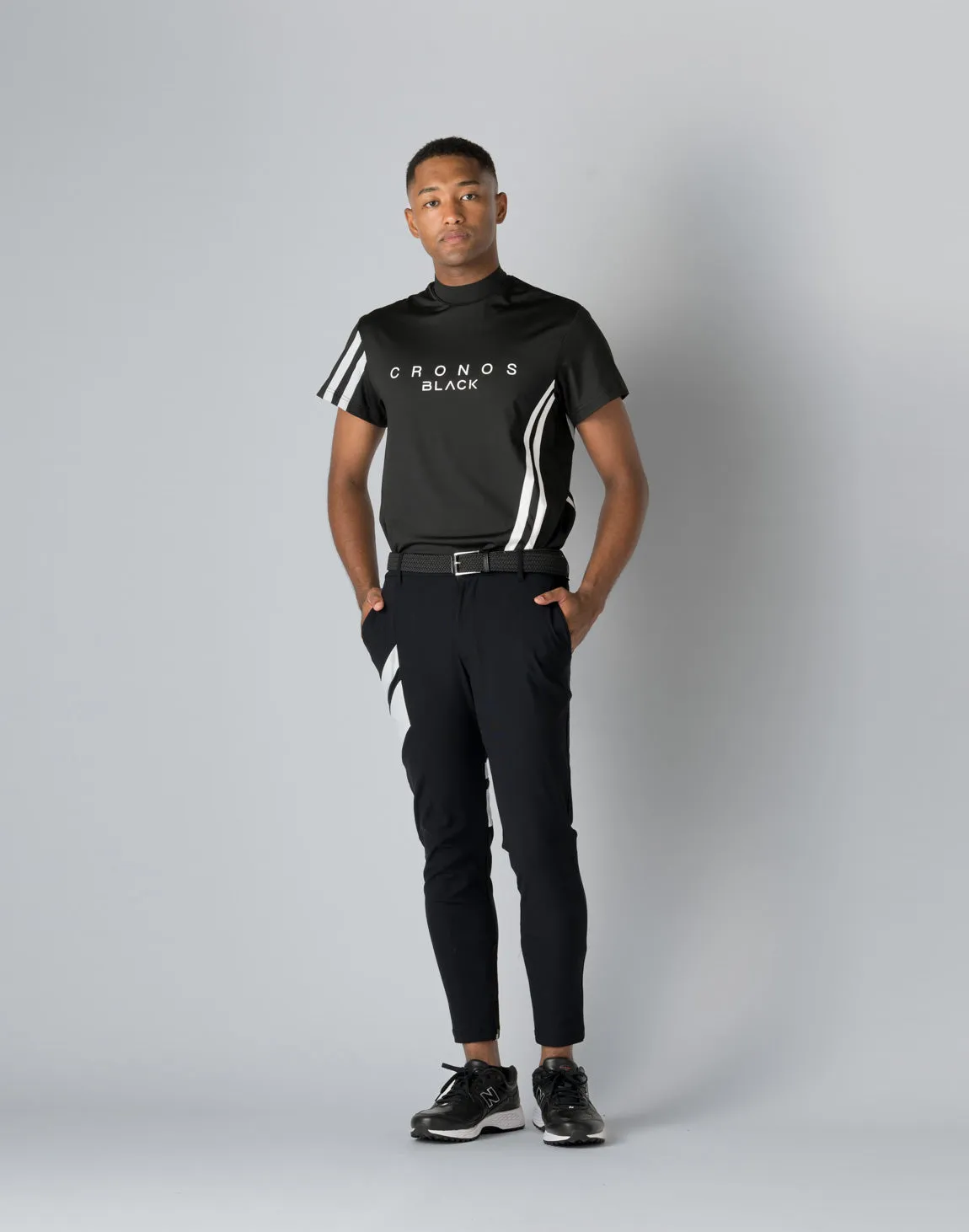 CRONOS BLACK STRETCH PANTS【BLACK×WHITE】