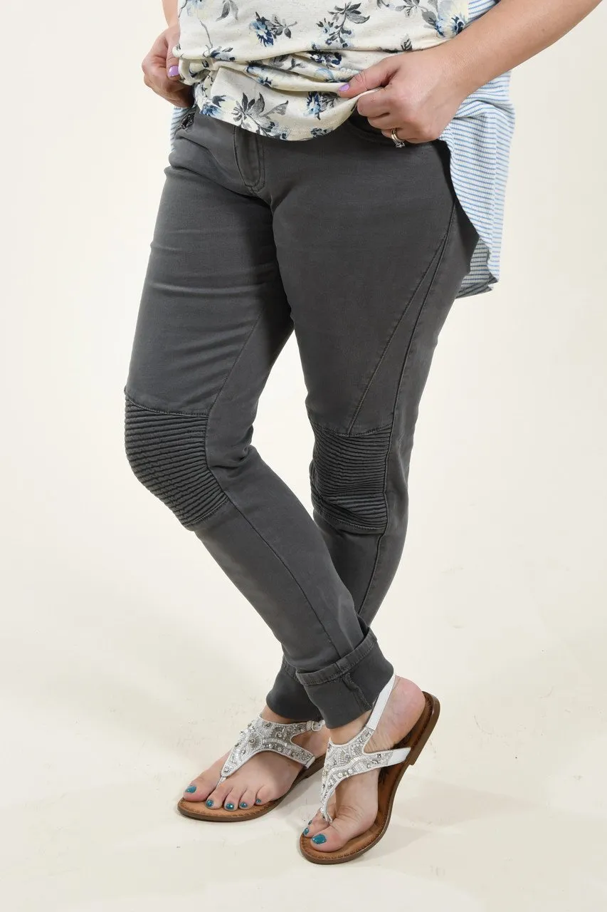 Dark Grey Moto Pants