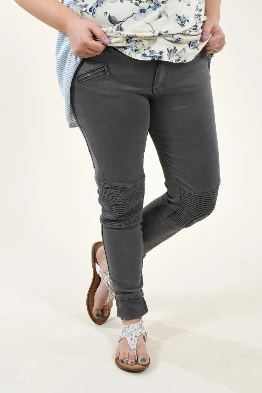 Dark Grey Moto Pants