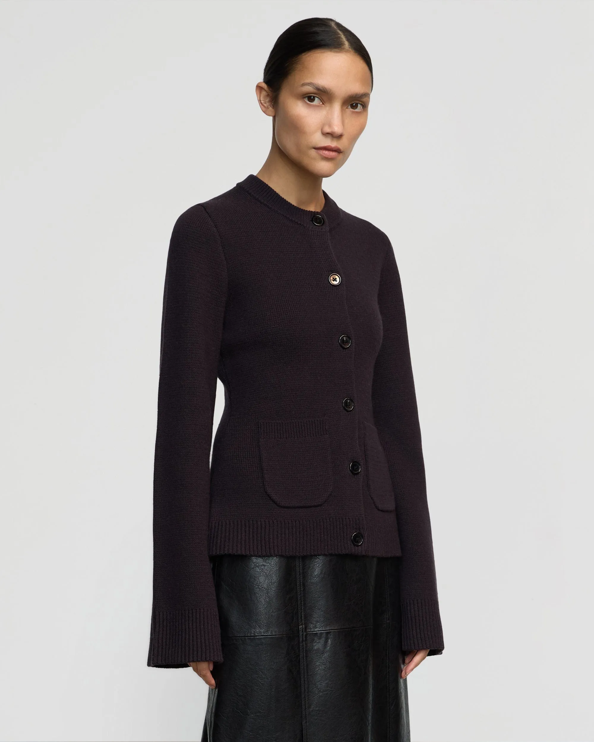 Eames Organic Cotton-Wool Button Cardigan
