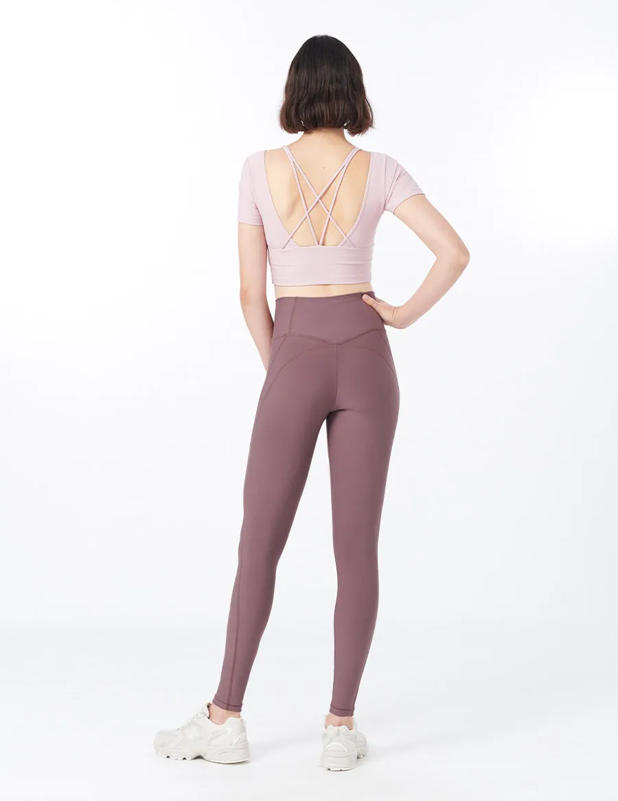 easyoga LESPIRO Butterfly Core Leggings - C07 Cocoa