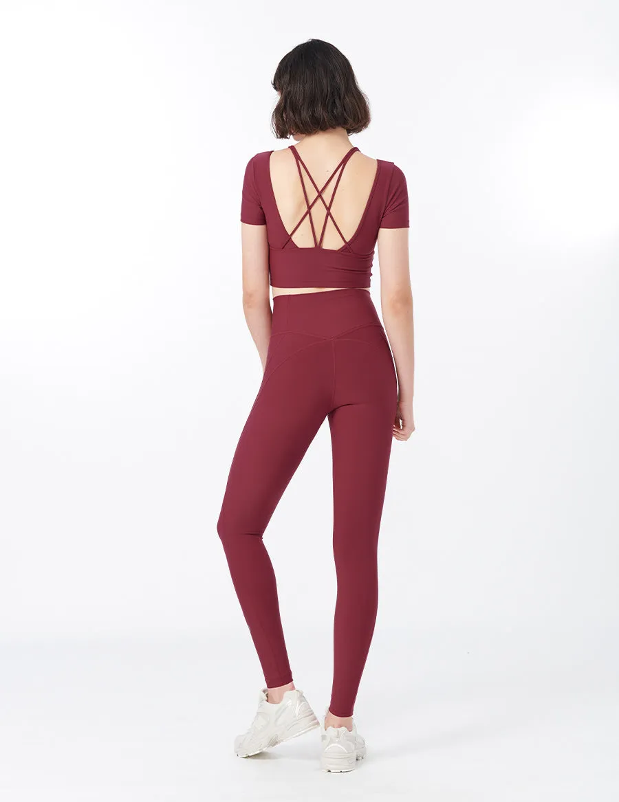 easyoga LESPIRO Butterfly Core Leggings - R5 Wine Red