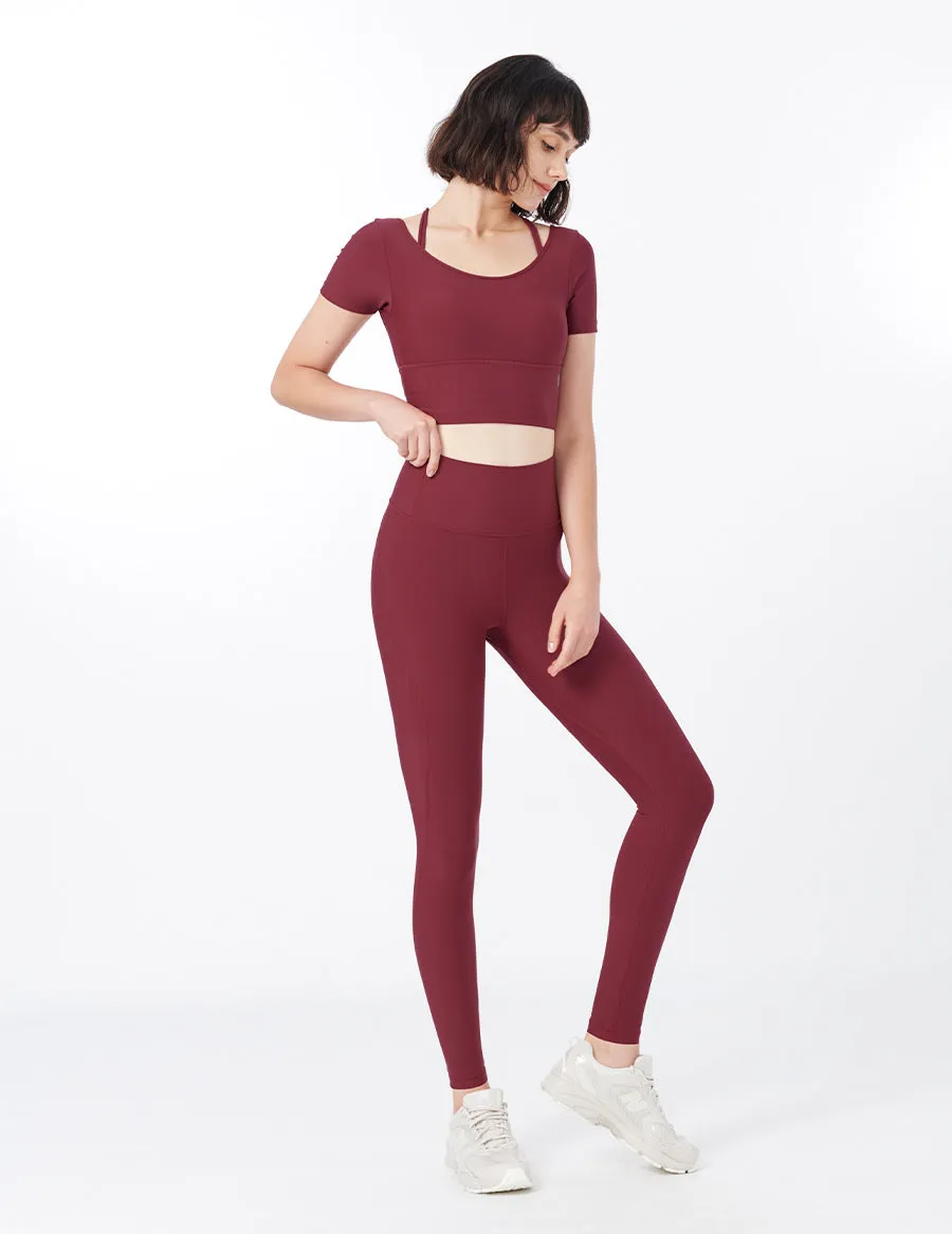 easyoga LESPIRO Butterfly Core Leggings - R5 Wine Red