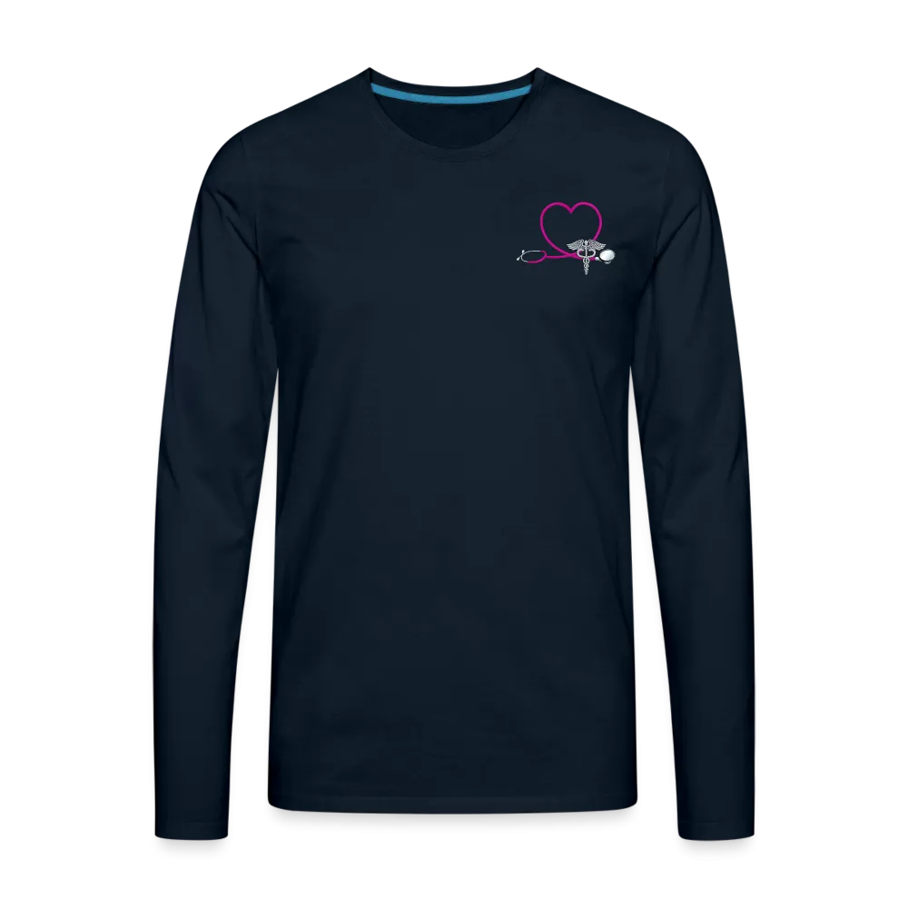 Emergency Nurse Stethoscope Front No Name Men's Premium Long Sleeve T-Shirt