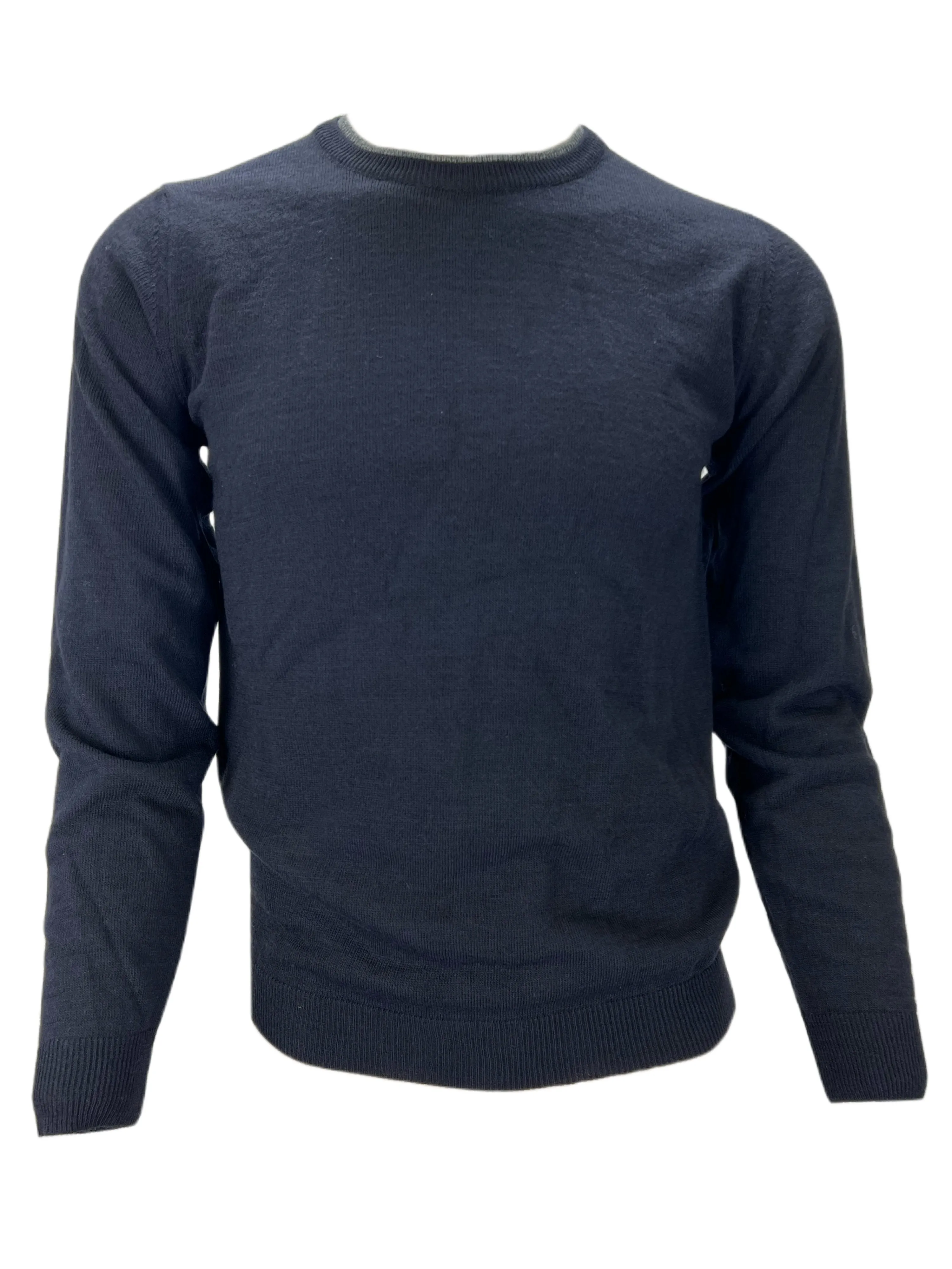 EREDI DEL DUCA Men's Navy Long Sleeve Pullover Sz S NWT