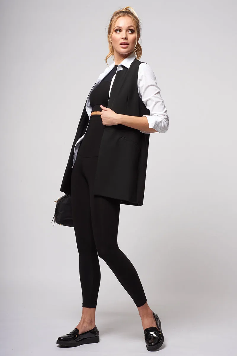 Extra Strong Compression Leggings with High Waisted Tummy Control Black